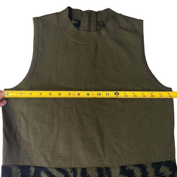 NEW Ted Baker Justnee Olive Green Zebra Print Pleated Midi Dress Size XL - Picture 10 of 11